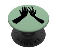 Alien and Human Hand Silhouette Minimalist PopSockets Adhesive PopGrip