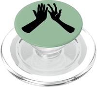 Alien and Human Hand Silhouette Minimalist PopSockets PopGrip for MagSafe