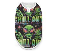 Alien And Weed Dog Shirt Sleeveless Pet Clothes Summer T-Shirts Tank Top for Small Puppy Cat