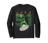 Alien Area 51 Shirt UFO Green Man Flying Saucer Space Long Sleeve T-Shirt