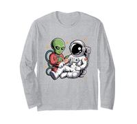 Alien Astronaut Tattoo Cool Funny Galaxy Space Tattoo Artist Long Sleeve T-Shirt