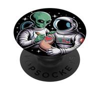 Alien Astronaut Tattoo Cool Funny Galaxy Space Tattoo Artist PopSockets Adhesive PopGrip