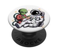 Alien Astronaut Tattoo Cool Funny Galaxy Space Tattoo Artist PopSockets Adhesive PopGrip