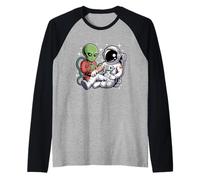 Alien Astronaut Tattoo Cool Funny Galaxy Space Tattoo Artist Raglan Baseball Tee