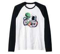 Alien Astronaut Tattoo Cool Funny Galaxy Space Tattoo Artist Raglan Baseball Tee