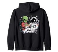 Alien Astronaut Tattoo Cool Funny Galaxy Space Tattoo Artist Zip Hoodie