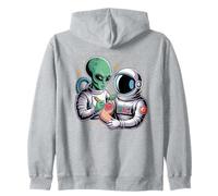 Alien Astronaut Tattoo Cool Funny Galaxy Space Tattoo Artist Zip Hoodie