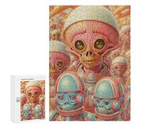 Alien Astronauts in A Cosmic Swarm - Wooden Jigsaw Puzzle for Adults, 300 PCS, Winter Gift, for Screen-Free Relaxation at Home