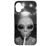 Alien At Your Door - Funny UFO Doorbell Space Life Art Case for iPhone 16 Plus