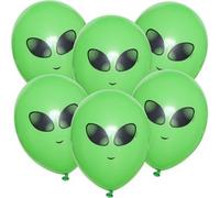 Alien Balloons 11 Inch Organic Party Birthday ET Space UFO Set of 6