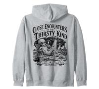 Alien Beer Drinker Close Encounters Of The Thirsty Kind Zip Hoodie