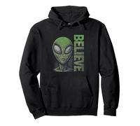 Alien Believe Sign Funny UFO For Funny Alien Believers UFOS Pullover Hoodie