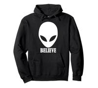 Alien Believe Symbol UFO Enthusiast Conspiracy Pullover Hoodie