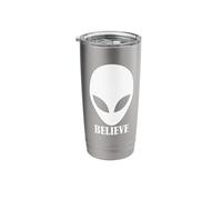 Alien Believe Symbol UFO Enthusiast Conspiracy Stainless Steel Insulated Tumbler