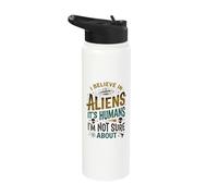 Alien Believer UFO Extraterrestrial Space Lover Stainless Steel Insulated Water Bottle