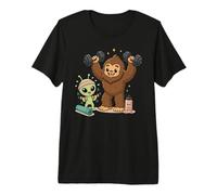 Alien Bigfoot Stay Weird Funny Workout Friends Premium T-Shirt
