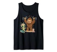 Alien Bigfoot Stay Weird Funny Workout Friends Tank Top