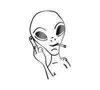 Alien Car Styling PVC Stickers Auto Whole Body Window Windshield(Reflective Black)