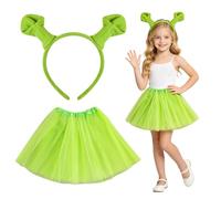 Alien Cartoon Character Costume, Halloween and Book Day Fancy Dress for Kid | Classic Alien Costume 2pcs Set, Elastic One Size Fits 4-9 Years Kids, Lightweight and Comfortable for Party and Halloween