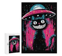 Alien Cat Invasion Art Print Puzzle 1000 Teile Schwer Puzzle Spielzeug Lernspiel Impossible Herausforderungsspielzeug Für Erwachsene Kinder 300 PCS