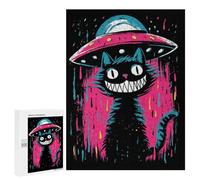 Alien Cat Invasion Art Print Puzzle 1000 Teile Schwer Puzzle Spielzeug Lernspiel Impossible Herausforderungsspielzeug Für Erwachsene Kinder 500 PCS