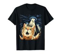 Alien Cat Shirt Funny Invasion Cat Selfie UFO Abduction T-Shirt