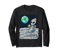Alien Coffee Lunar Views Home Sweet Home Space Art Men Boys Long Sleeve T-Shirt