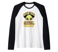 Alien Comic Book Collector Graphic Novel Reader Raglan Baseball Tee