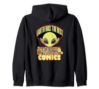Alien Comic Book Collector Graphic Novel Reader Zip Hoodie