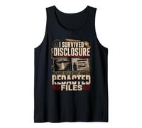 Alien Conspiracy I Survived Disclosure Redacted Files UFO Tank Top