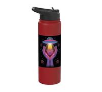Alien Contact Floral Cosmic Unseen Life Mystery Celestial Stainless Steel Insulated Water Bottle