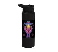 Alien Contact Floral Cosmic Unseen Life Mystery Celestial Stainless Steel Insulated Water Bottle