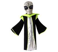 Alien Costume Kids Realistic Alien Mask with Soft Robe Funny Halloween Costume For Kids Cosplay Party, Suitable for a height of 125-135cm