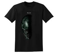 Alien Covenant Run Alien Printed T-Shirt Fashion Unisex Tops Shirt Short Sleeve Streetwear for Men Black XL