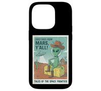 Alien Cowboy Greetings From Mars Space UFO Retro Western Case for iPhone 14 Pro
