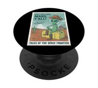 Alien Cowboy Greetings From Mars Space UFO Retro Western PopSockets Adhesive PopGrip