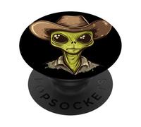 Alien Cowboy with Hat for Cosmic Cowboys and Girls PopSockets Adhesive PopGrip