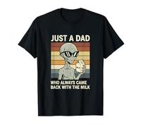 Alien Dad Who Always Came Back with The Milk Retro UFO T-Shirt