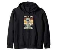 Alien Dad Who Always Came Back With The Milk Retro UFO Zip Hoodie