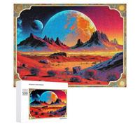 alien desert jigsaw puzzles 500 pcs for adults kids,puzzles for crowd age 14 years up,luminous planet impossible challenge toy educational games home decoration.