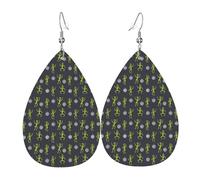 Alien Disco Leather Earrings Dangle Fashion Teardrop Earrings Accessories Gifts