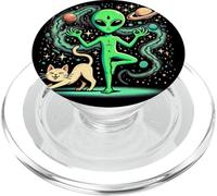Alien Doing a Yoga - Yoga Pose - Space - Plankton PopSockets PopGrip for MagSafe