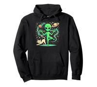 Alien Doing a Yoga - Yoga Pose - Space - Plankton Pullover Hoodie