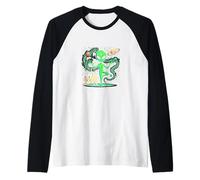 Alien Doing a Yoga - Yoga Pose - Space - Plankton Raglan Baseball Tee