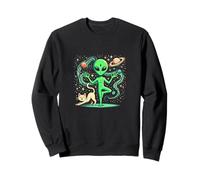 Alien Doing a Yoga - Yoga Pose - Space - Plankton Sweatshirt
