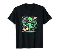 Alien Doing a Yoga - Yoga Pose - Space - Plankton T-Shirt