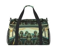 Alien Driving Waterproof Weekender Bags Duffel Bag Large Carry On Hand Luggage Bags Foldable Tote Bag for Travel Sports Gym Dance