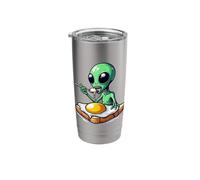 Alien Eating Fried Egg on Toast Stainless Steel Insulated Tumbler