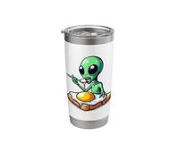 Alien Eating Fried Egg on Toast Stainless Steel Insulated Tumbler