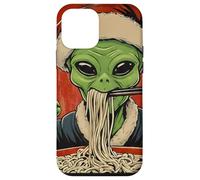 Alien Eating Ramen Noodles Ukiyo-e UFO Christmas Case for iPhone 12 mini